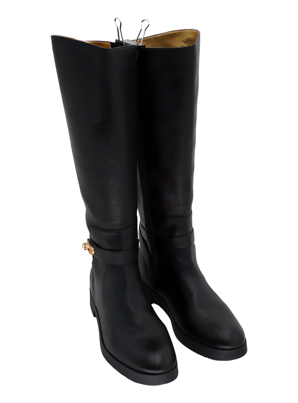 Donna Karan New York Thompson Tall Black Leather Riding Boots Size 9.5